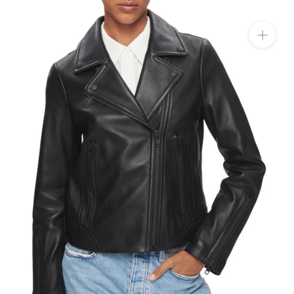 DSTLD Black Leather Jacket for Women - Picture 2 of 7
